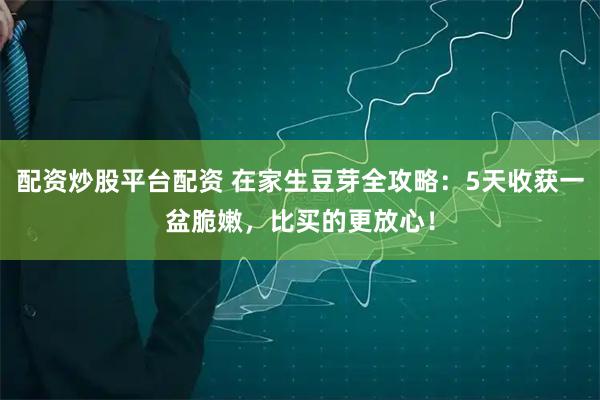 配资炒股平台配资 在家生豆芽全攻略：5天收获一盆脆嫩，比买的更放心！